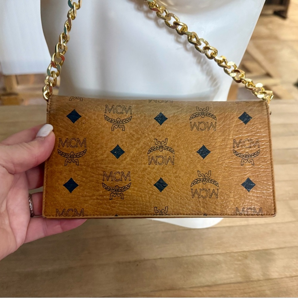 MCM Vintage Leather Long Visetos Wallet in Cognac - Picture 3 of 15
